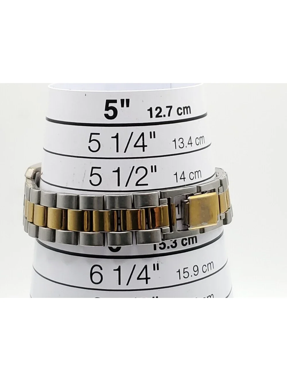 Citizen Quartz Watch Womens New Battery Two-Tone Silver Line Dial Rectangle 17mm